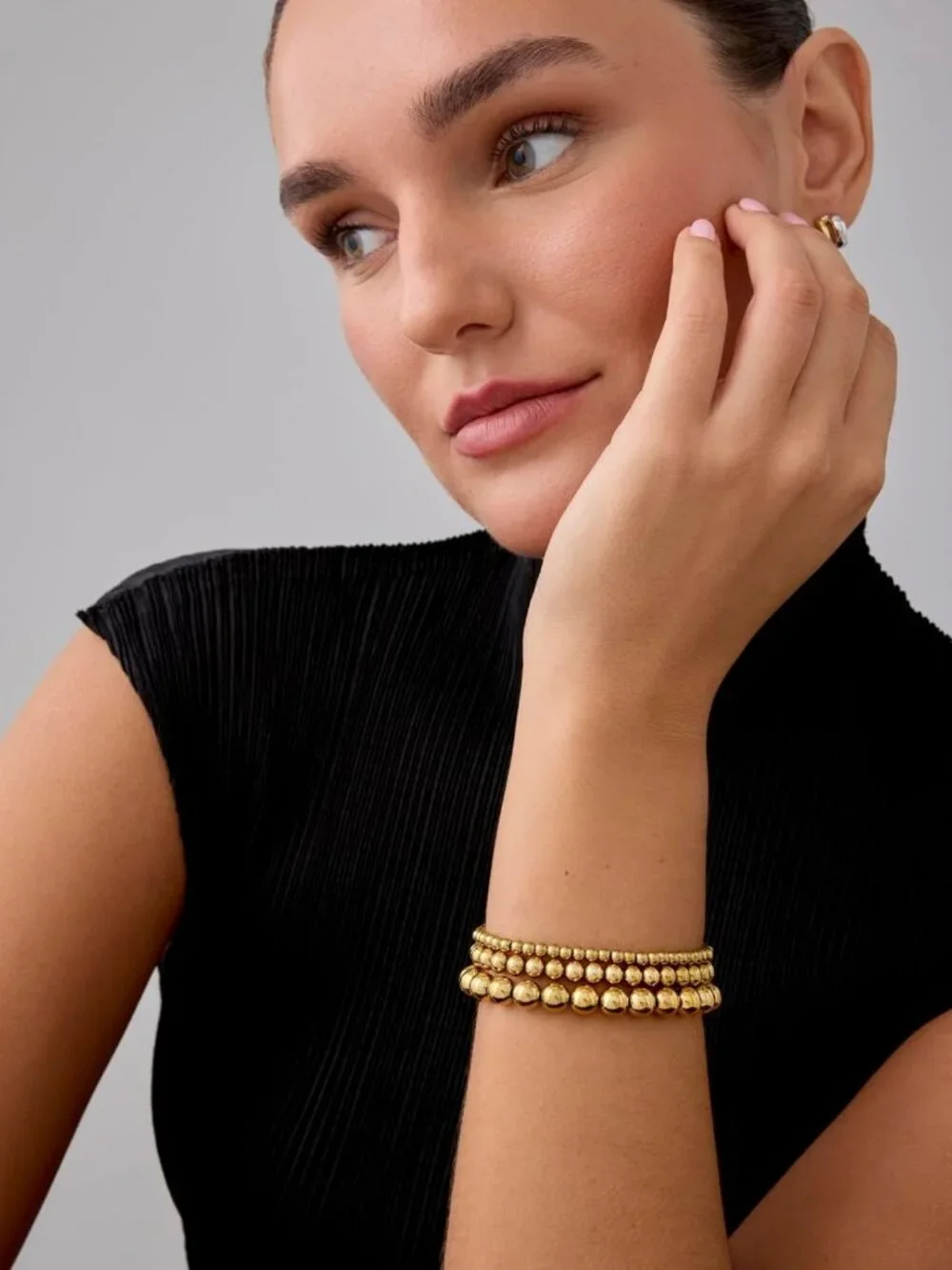 Waterproof Beaded Bracelets for Women - Set of 3 Stretchy Fashion Accessories